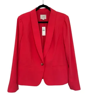 NEW LOFT Peplum Blazer in Coral - Size L thumbnail 1
