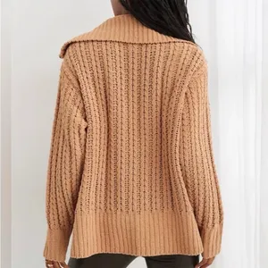 Aerie Cable Car Quarter Zip Chenille Knit Sweater Size Small thumbnail 3