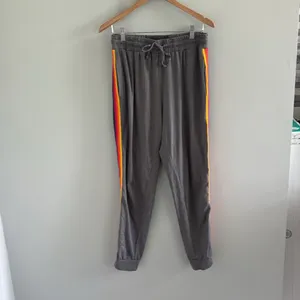 Rainbow Striped‎ Joggers Gray Size L thumbnail 2