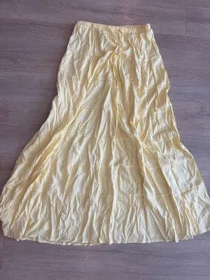 Amazon Yellow Maxi Linen Skirt thumbnail 1