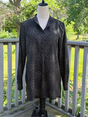 Ralph Lauren Black Blouse with Metallic Dot Print thumbnail 4