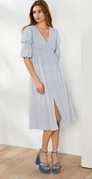 Chelsea & Violet NWT Textured V-Neck Button Front Dress Size 4 thumbnail 1