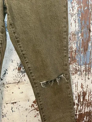 We the Free Green Denim pants jeans size 24 thumbnail 3