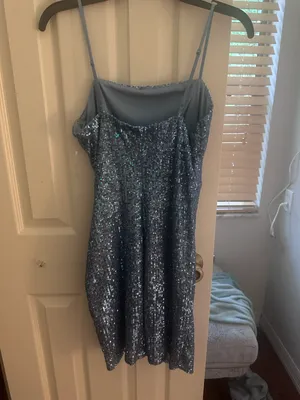 Dillard's blue sparkly homecoming dress thumbnail 4
