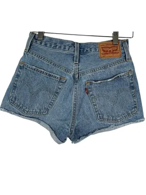 Levi's 501 High Waist Distressed Cut Off Jean Shorts Size 24 thumbnail 3
