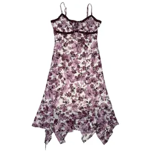 Planet Heart‎ Velvet Floral Babydoll Slip Dress XL Asymmetrical Hem Romantic Y2K thumbnail 10
