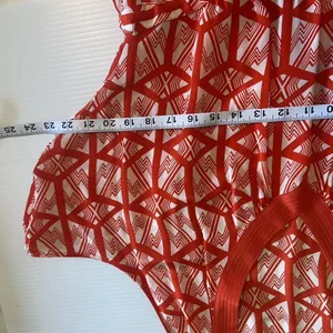 Leifsdottir Anthropologie Catalyst Red Orange White Silk Tunic‎ Dress Size 0 thumbnail 9