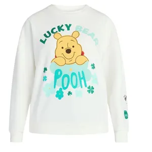 Disney Winnie the Pooh Lucky Bear St‎ Patricks Day Sweatshirt Cream NWT Size XS thumbnail 8