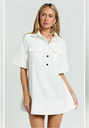 Showpo Short Sleeve Collared Patch Pocket Shift Dress thumbnail 5