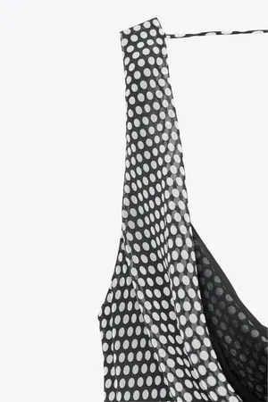 Zara Sleeveless Black & White Polka Dot Maxi Dress thumbnail 8
