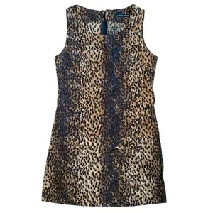 ZARA WOMAN Leopard Print Sleeveless Ruched Mini Dress w/Zipper Back -‎ M EUC thumbnail 4