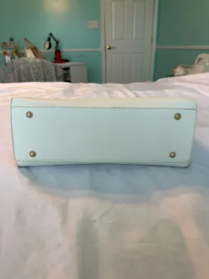 White Double Handle Satchel Purse thumbnail 9