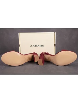 J. Adams Shirley Wine Suede Ankle Strap Block Heel Sandals Size 10 New in Box thumbnail 3