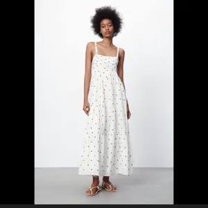 ZARA WOMAN WHITE NAVY EMBROIDERED maxi dress blog fav spring M boho cottage $98 thumbnail 13
