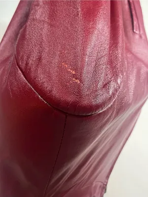 Boutique Europa Women’s Burgundy Genuine Leather Full Zip Jacket Coat Size 8 thumbnail 4