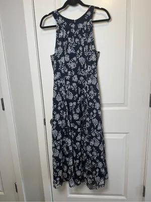 Tommy Hilfiger Navy and White Floral Halter Midi Dress thumbnail 2