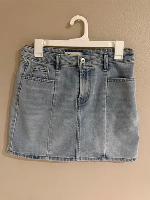 Celebrity Pink Light Blue Denim Mini Skirt thumbnail 2