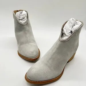 Journee Boots Womens‎ 6 Gray Leather Gracie Block Heel Western Bootie NEW thumbnail 2