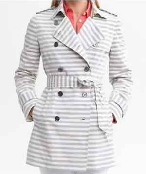 Banana Republic Striped Trench Coat thumbnail 1