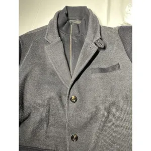 Ted Baker‎ London Blue Wool Sleeve Textured Coat Jacket Removable Collar Size 6 thumbnail 13