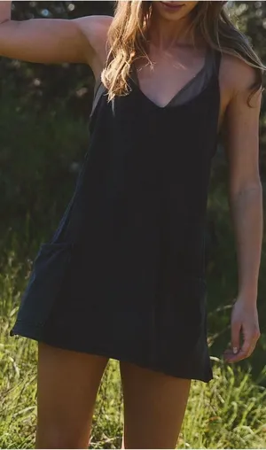 NWOT Free People FP Movement Hot Shot Mini Dress - black - large thumbnail 1