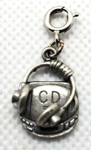 Silver Tone Portable CD Player & Headphones Charm thumbnail 1