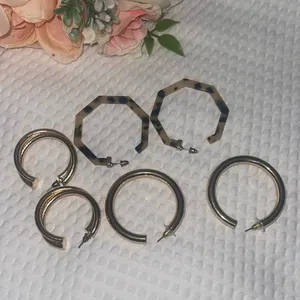Earrings Leopard Print Resin Hoops & Gold Hoops Bundle thumbnail 5