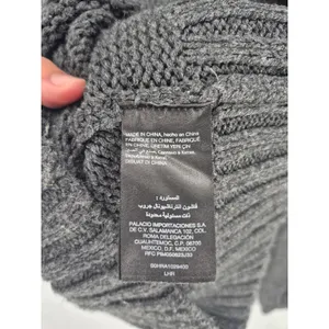 Bebe Womens Sweater Charcoal Grey Cowl Neck Cable Knit Chunky Small thumbnail 6