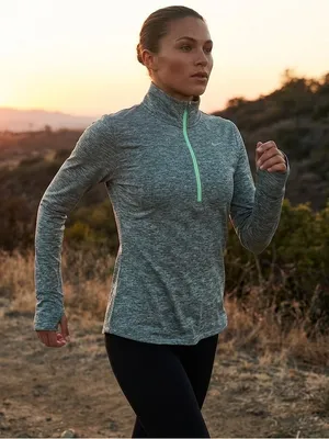 NIKE Dri-FIT Element 1/4 Zip Running Pullover Gorpcore Heather Green Space Dye S thumbnail 1