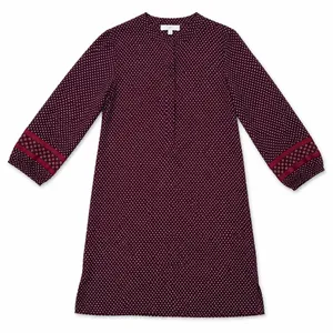 Ann Taylor Loft Burgandy Printed Shift Dress, M thumbnail 3