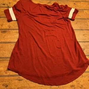 Ultra Flirt Small‎ Red White Stripe Short Sleeve Jersey Tshirt thumbnail 3