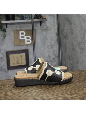 NWT JBU By Jambu Comfort Casual Fashion Slip On Wedge Sandal Black / White 9.5M thumbnail 12