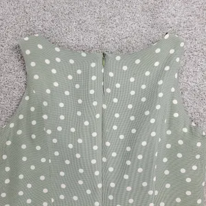 Vintage 90's Ice Cube by Michael Dress Womens 12 Green Polka Dot Rayon Mod Retro thumbnail 16