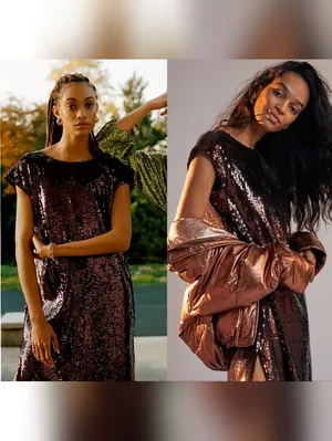 Anthropologie Maeve Kara Sequined Mini Dress thumbnail 3