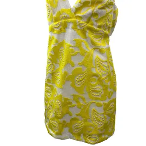 Anthropologie Maeve Yellow Paisley Lace Embroidered Cami Mini Sheath Dress Sz 0 thumbnail 3