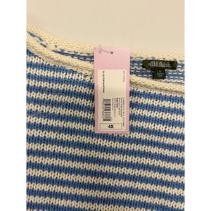 Wild Fable Blue Cream Striped Knit Boat Neck Sweater Plus Size 4X NWT thumbnail 2