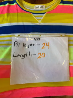 Peach Love California Top Small Bright Multi Color Stripes thumbnail 5
