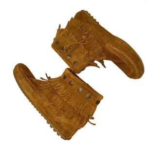 Minnetonka Brown Suede Fringe Ankle Boots Moccasins Size‎ 6 thumbnail 1