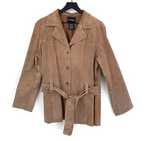 VTG OUTBROOK Suede Leather Jacket Tan L Size L thumbnail 1