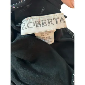 Roberta High Neck Long Sleeve Long Embellishments Black Gown Dress Size Medium thumbnail 8