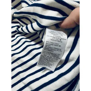 NWT J.Crew Striped Ribbed Crewneck Tee Navy Blue White Size XL Causal‎ Basics thumbnail 9