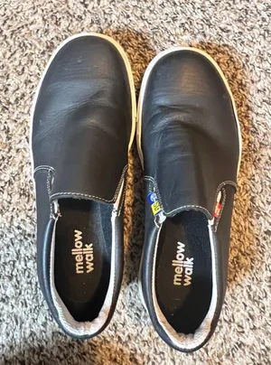 Mellow Walk Jessica Black Leather Steel Toe Safety Slip On Shoes Womens 6 482072 thumbnail 1
