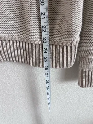 American Eagle AE V-Neck‎ Pullover Sweater Cream Cotton thumbnail 7