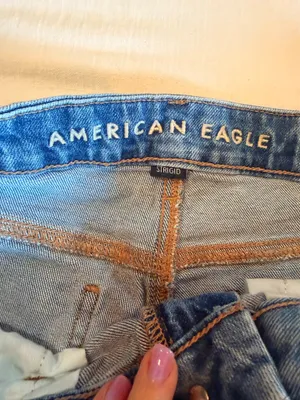 American Eagle Curvy Stovepipe Jeans Size 6 Regular Medium Wash Raw Hem thumbnail 3