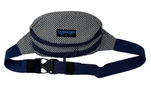 KAVU Fanny‎ Pack Waist Bum Sling Bag Blue White Chevron Geometric Pouch Hiking thumbnail 1