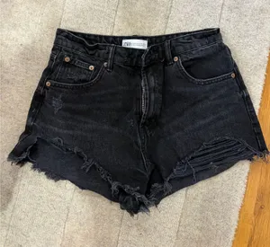 ZARA Black Jean Shorts Denim thumbnail 1
