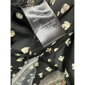 Lulus Black Floral Milkmaid Jumpsuit Sz M Puff Sleeve Wide‎ Leg Square Neck thumbnail 10
