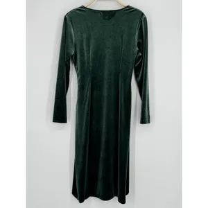 Banana Republic Velvet Knee-Length Faux Wrap Dress Small Green Party Cocktail thumbnail 7