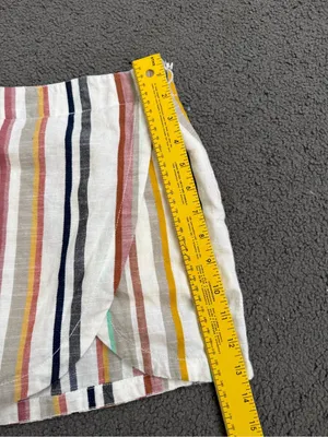 Free People White Mini Skirt with Multicolor Vertical Stripes thumbnail 10