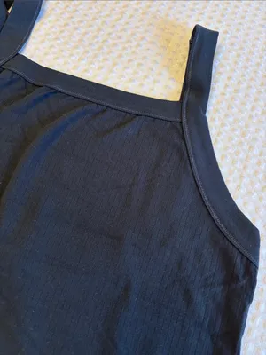 NEW! Free People BLACK So Soft Seamless Modal Cami Thick Strap Ribbed Tank M/L thumbnail 7
